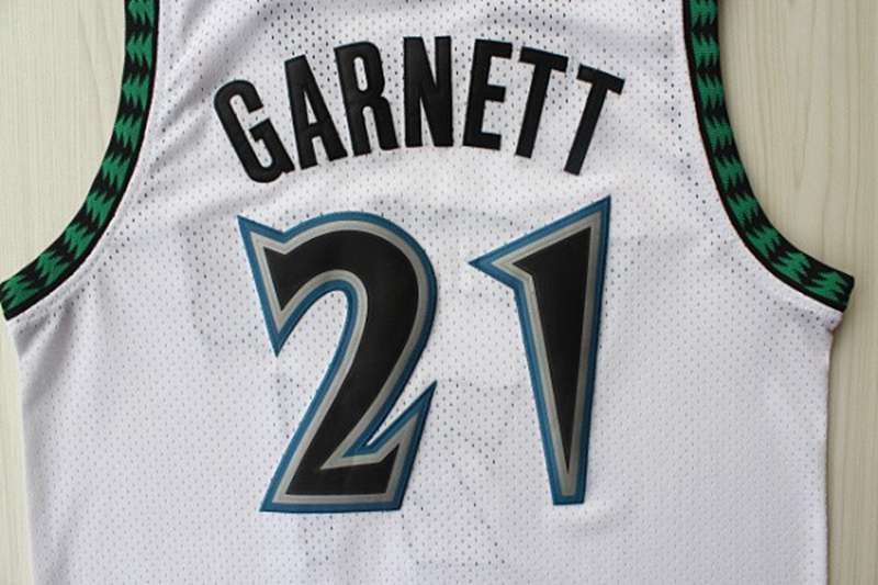 Minnesota Timberwolves White #21 GARNETT Classics Basketball Jersey (Stitched)