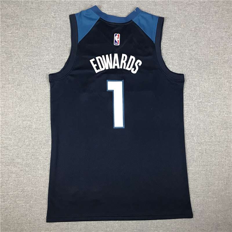 Minnesota Timberwolves Dark Blue #1 EDWARDS Basketball Jersey (Stitched)