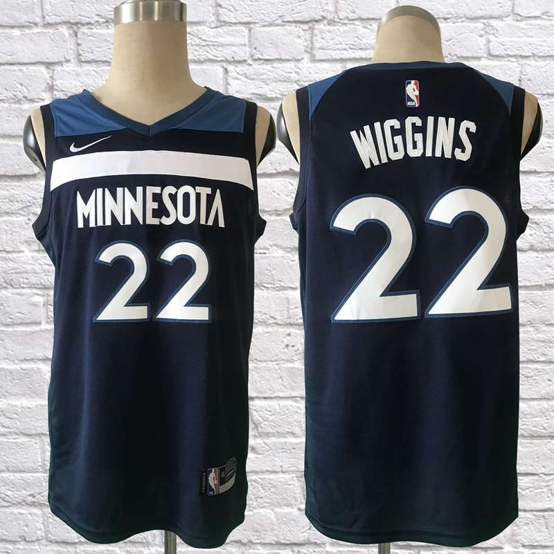 Minnesota Timberwolves Dark Blue #22 WIGGINS Basketball Jersey (Stitched)