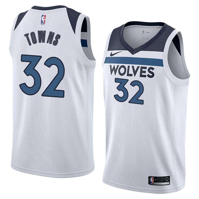 Minnesota Timberwolves White #32 TOWNS Basketball Jersey (Stitched)