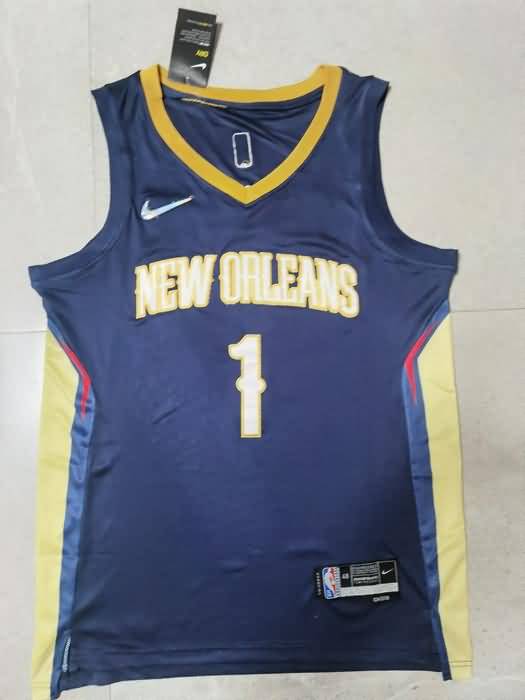 New Orleans Pelicans 21/22 Dark Blue #1 WILLIAMSON Basketball Jersey (Stitched)