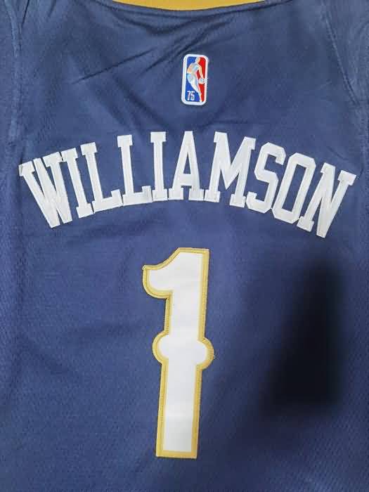 New Orleans Pelicans 21/22 Dark Blue #1 WILLIAMSON Basketball Jersey (Stitched)