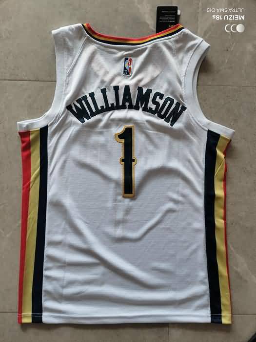 New Orleans Pelicans 21/22 White #1 WILLIAMSON Basketball Jersey (Stitched)
