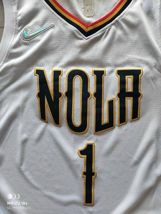 New Orleans Pelicans 21/22 White #1 WILLIAMSON Basketball Jersey (Stitched)