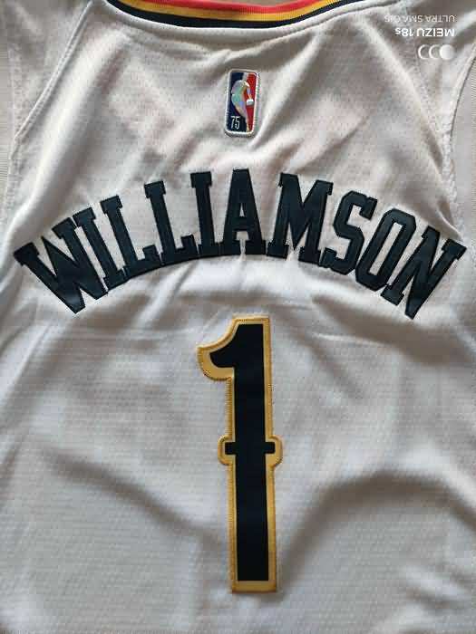New Orleans Pelicans 21/22 White #1 WILLIAMSON Basketball Jersey (Stitched)