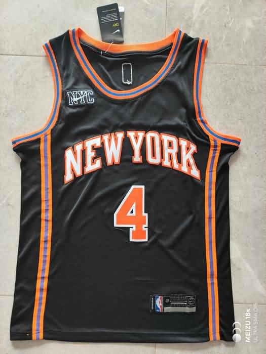 New York Knicks 21/22 Black #4 ROSE Basketball Jersey (Stitched)