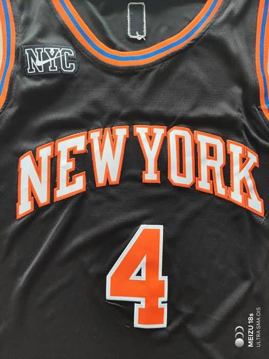 New York Knicks 21/22 Black #4 ROSE Basketball Jersey (Stitched)