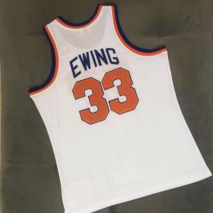 New York Knicks 1985/86 White #33 EWING Classics Basketball Jersey (Closely Stitched)