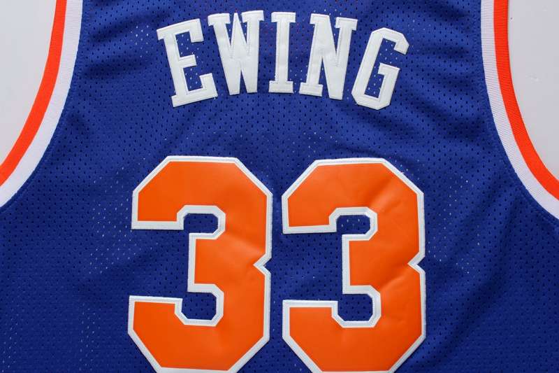 New York Knicks Blue #33 EWING Classics Basketball Jersey (Stitched)