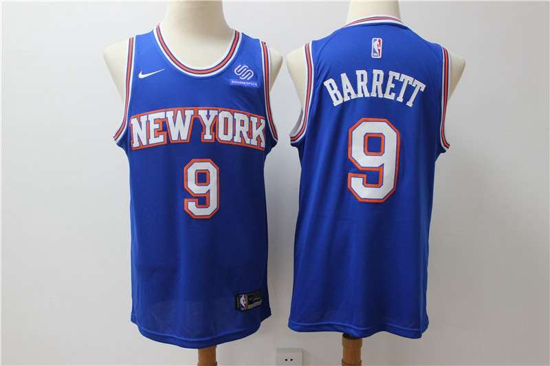 New York Knicks Blue #9 BARRETT Classics Basketball Jersey (Stitched)