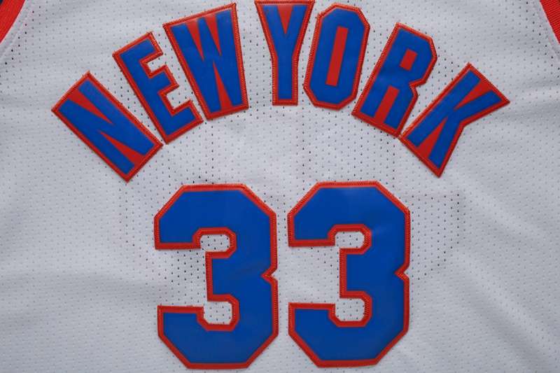 New York Knicks White #33 EWING Classics Basketball Jersey (Stitched)