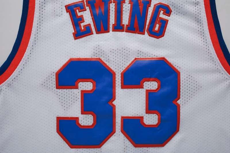 New York Knicks White #33 EWING Classics Basketball Jersey (Stitched)