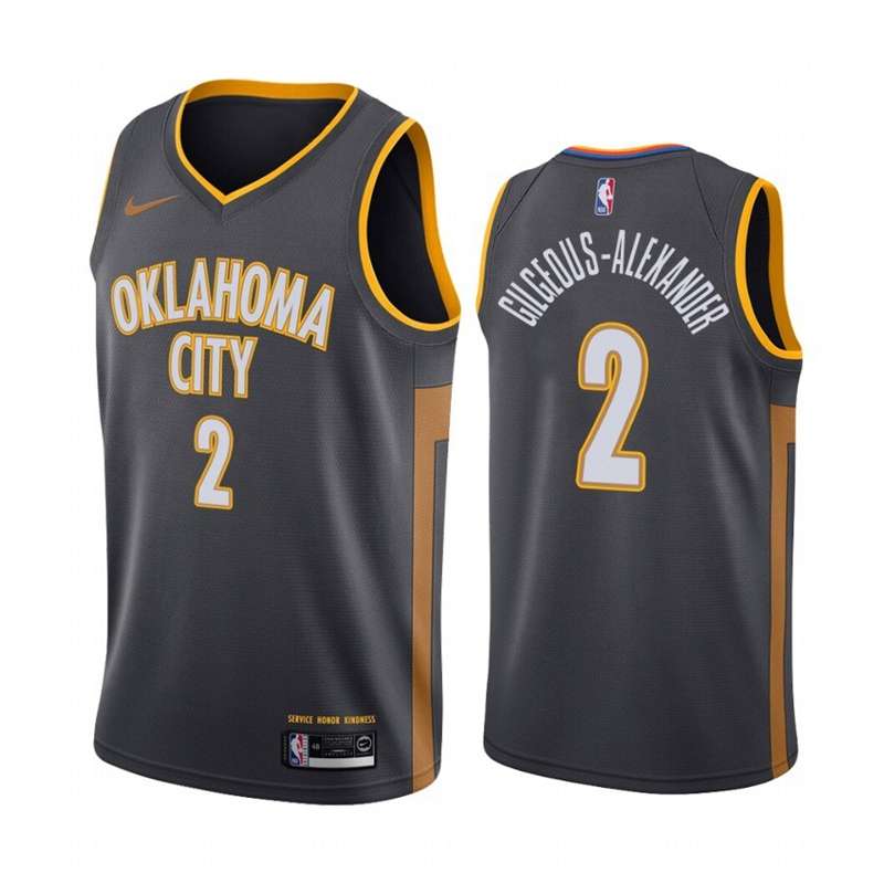 Oklahoma City Thunder 2020 Black #2 GILGEOUS-ALEXANDER City Basketball Jersey (Stitched)