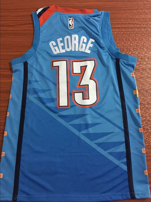 Oklahoma City Thunder Blue #13 GEORGE City Basketball Jersey (Stitched)