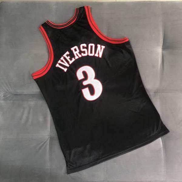 Philadelphia 76ers 2000/01 Black #3 IVERSON Finals Classics Basketball Jersey (Closely Stitched)