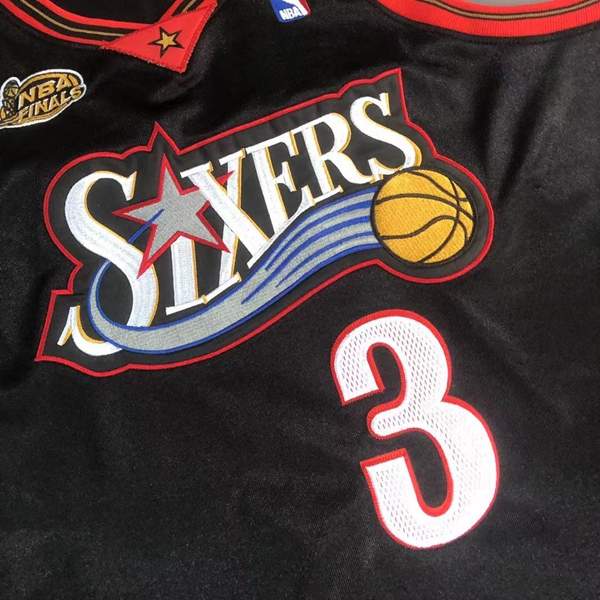 Philadelphia 76ers 2000/01 Black #3 IVERSON Finals Classics Basketball Jersey (Closely Stitched)