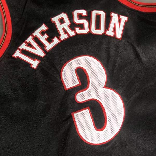 Philadelphia 76ers 2000/01 Black #3 IVERSON Finals Classics Basketball Jersey (Closely Stitched)