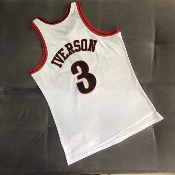 Philadelphia 76ers 2001 White #3 IVERSON ALL-STAR Classics Basketball Jersey (Closely Stitched)