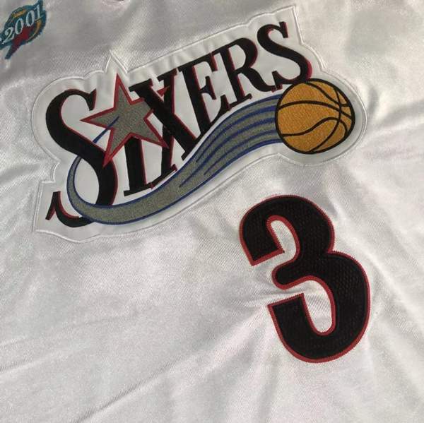 Philadelphia 76ers 2001 White #3 IVERSON ALL-STAR Classics Basketball Jersey (Closely Stitched)