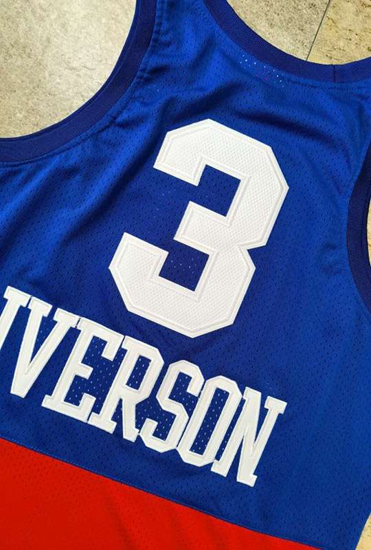 Philadelphia 76ers 2003/04 Blue Red #3 IVERSON Classics Basketball Jersey (Closely Stitched)