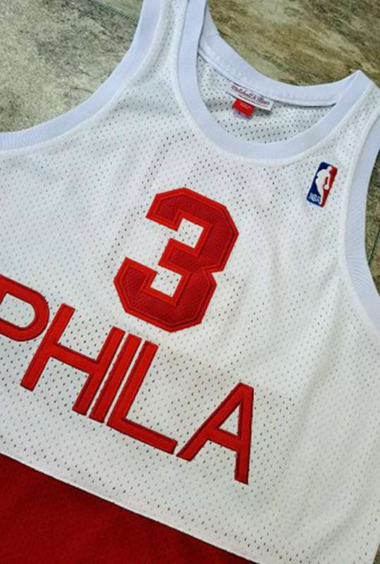 Philadelphia 76ers 2003/04 White Red #3 IVERSON Classics Basketball Jersey (Closely Stitched)