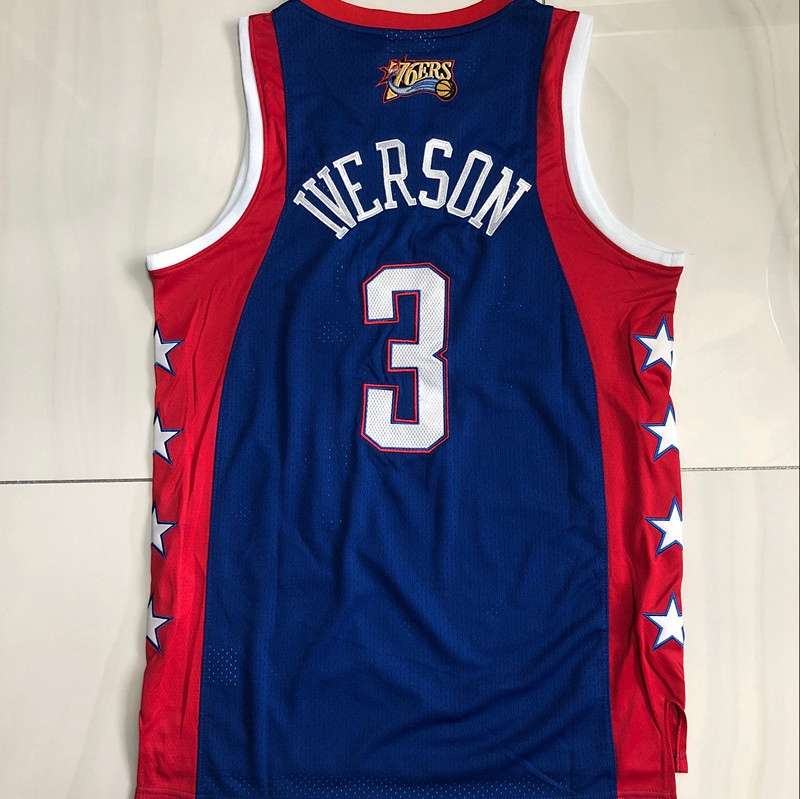 Philadelphia 76ers 2004 Dark Blue #3 IVERSON ALL-STAR Classics Basketball Jersey (Closely Stitched)