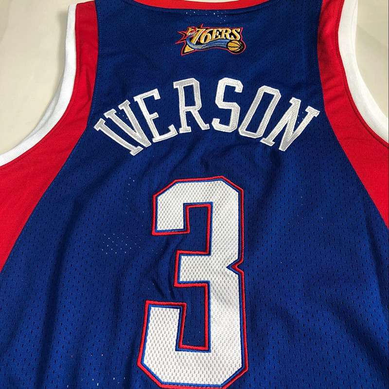 Philadelphia 76ers 2004 Dark Blue #3 IVERSON ALL-STAR Classics Basketball Jersey (Closely Stitched)