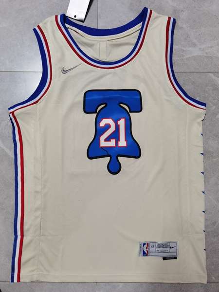 Philadelphia 76ers 20/21 Cream #21 EMBIID Basketball Jersey (Stitched)