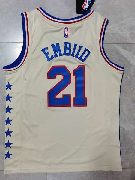Philadelphia 76ers 20/21 Cream #21 EMBIID Basketball Jersey (Stitched)