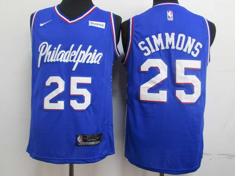 Philadelphia 76ers 2020 Blue #25 SIMMONS Basketball Jersey (Stitched)