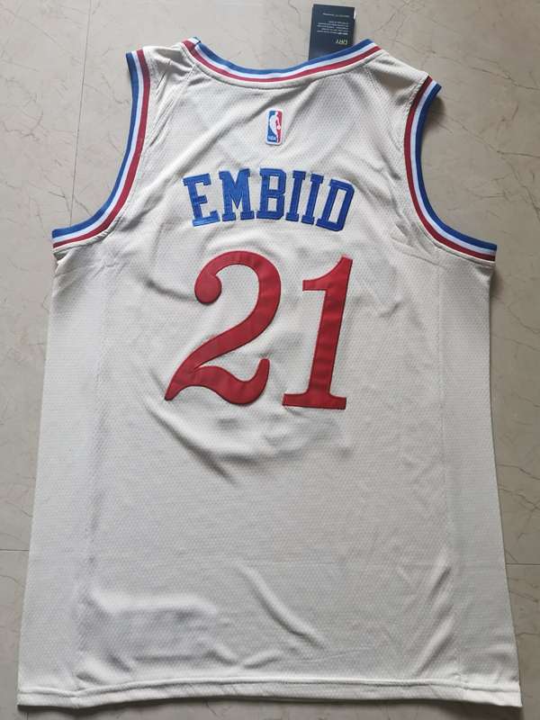 Philadelphia 76ers 2020 White #21 EMBIID City Basketball Jersey (Stitched)