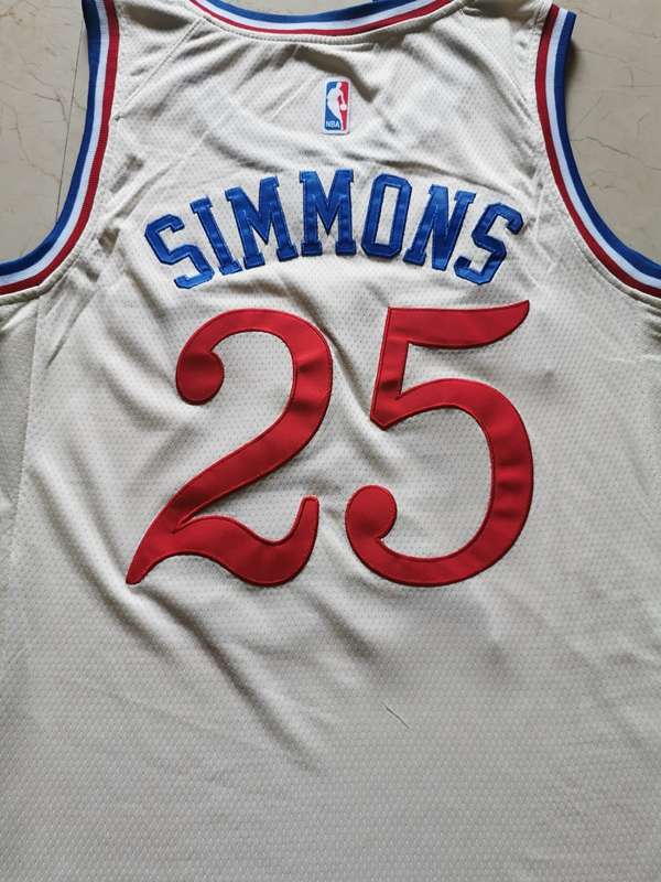 Philadelphia 76ers 2020 White #25 SIMMONS City Basketball Jersey (Stitched)
