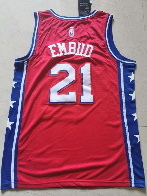 Philadelphia 76ers 2020 Red #21 EMBIID Basketball Jersey (Stitched)