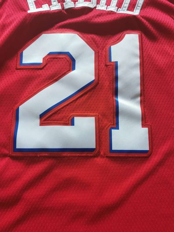 Philadelphia 76ers 2020 Red #21 EMBIID Basketball Jersey (Stitched)