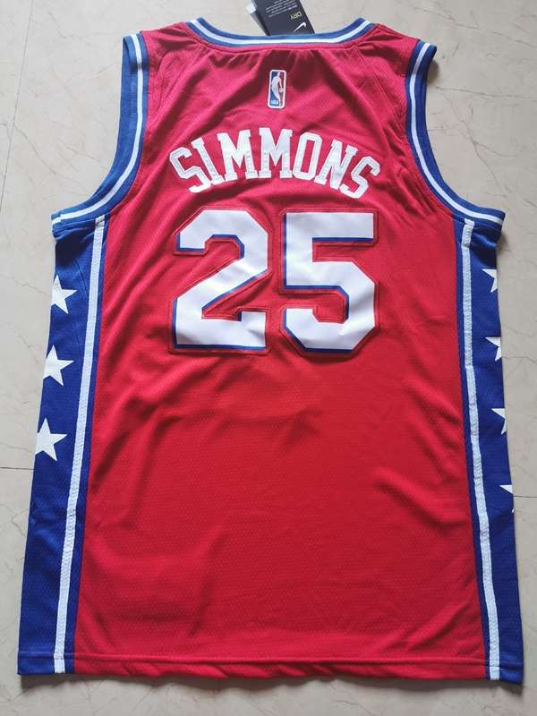 Philadelphia 76ers 2020 Red #25 SIMMONS Basketball Jersey (Stitched)