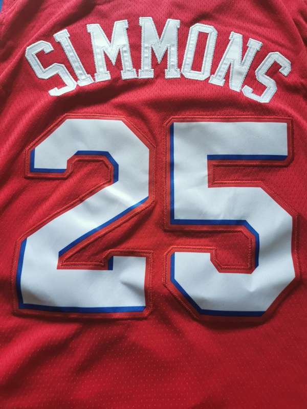 Philadelphia 76ers 2020 Red #25 SIMMONS Basketball Jersey (Stitched)