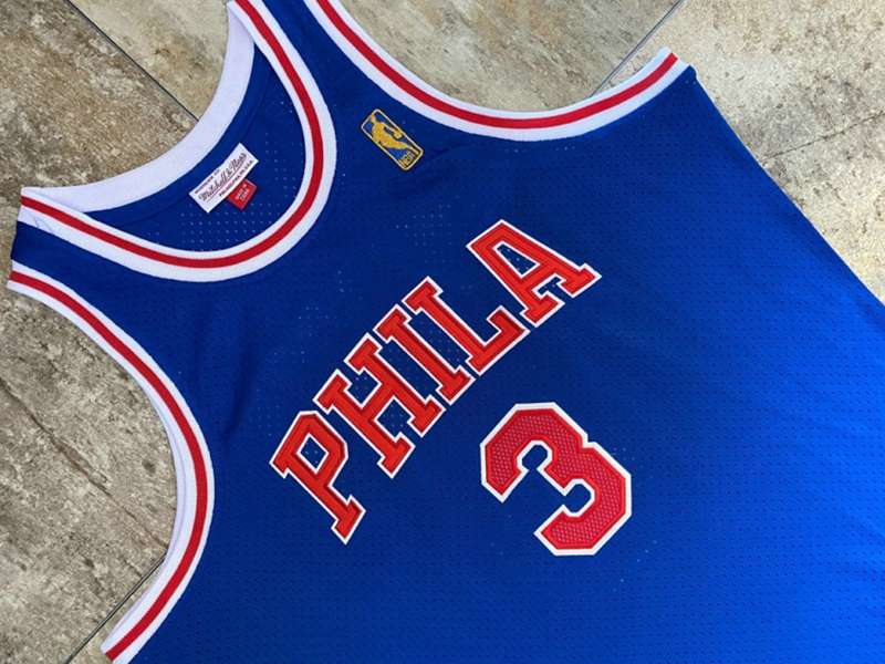 Philadelphia 76ers 1996/97 Blue #3 IVERSON Classics Basketball Jersey (Closely Stitched)