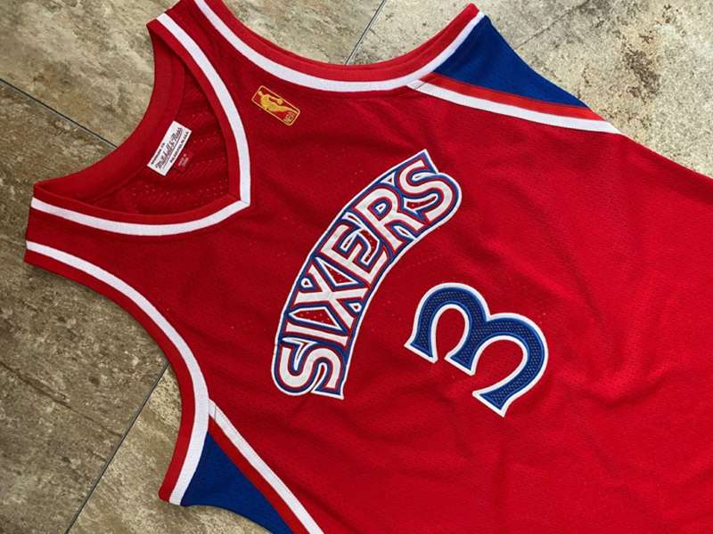 Philadelphia 76ers 1996/97 Red #3 IVERSON Classics Basketball Jersey (Closely Stitched)