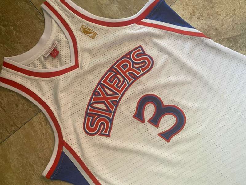 Philadelphia 76ers 1996/97 White #3 IVERSON Classics Basketball Jersey (Closely Stitched)