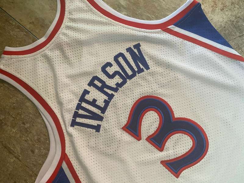 Philadelphia 76ers 1996/97 White #3 IVERSON Classics Basketball Jersey (Closely Stitched)