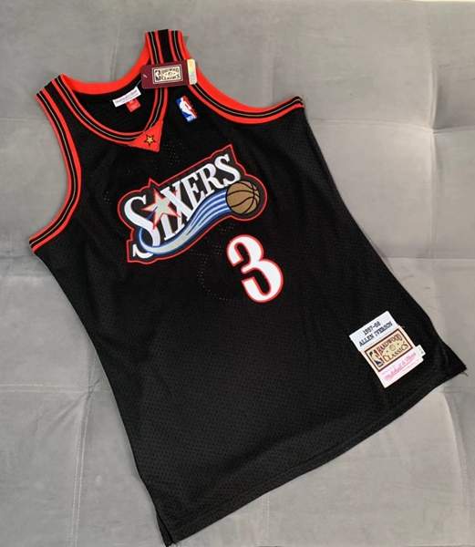 Philadelphia 76ers 1997/98 Black #3 IVERSON Classics Basketball Jersey (Closely Stitched)