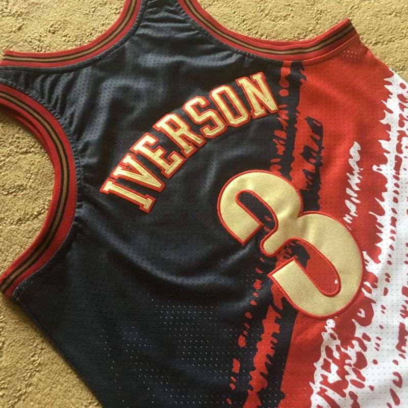 Philadelphia 76ers 1997/98 Black White #3 IVERSON Classics Basketball Jersey (Closely Stitched)