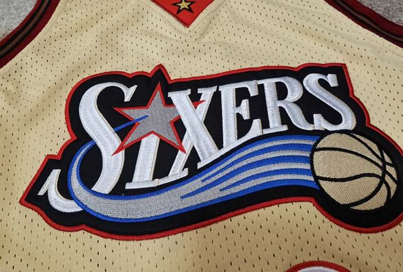 Philadelphia 76ers 1997/98 Gold #3 IVERSON Classics Basketball Jersey (Closely Stitched)