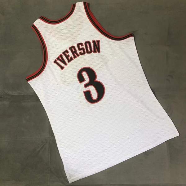Philadelphia 76ers 1997/98 White #3 IVERSON Classics Basketball Jersey (Closely Stitched)