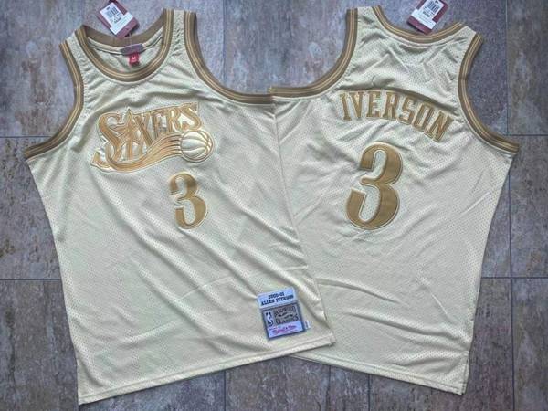 2000/01 Philadelphia 76ers Gold #3 IVERSON Classics Basketball Jersey (Closely Stitched)