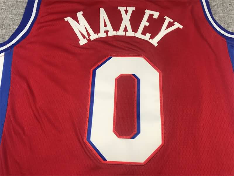 Philadelphia 76ers 21/22 Red #0 MAXEY AJ Basketball Jersey (Stitched)