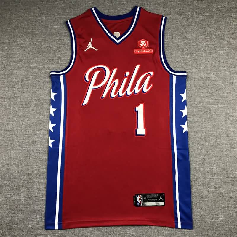 Philadelphia 76ers 21/22 Red #1 HARDEN AJ Basketball Jersey (Stitched)