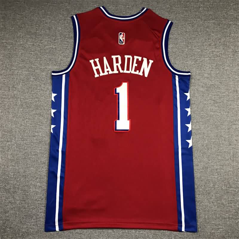 Philadelphia 76ers 21/22 Red #1 HARDEN AJ Basketball Jersey (Stitched)