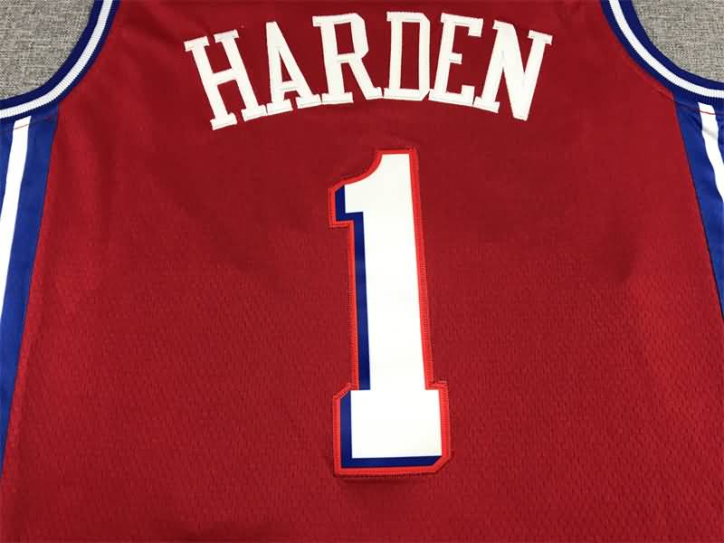 Philadelphia 76ers 21/22 Red #1 HARDEN AJ Basketball Jersey (Stitched)