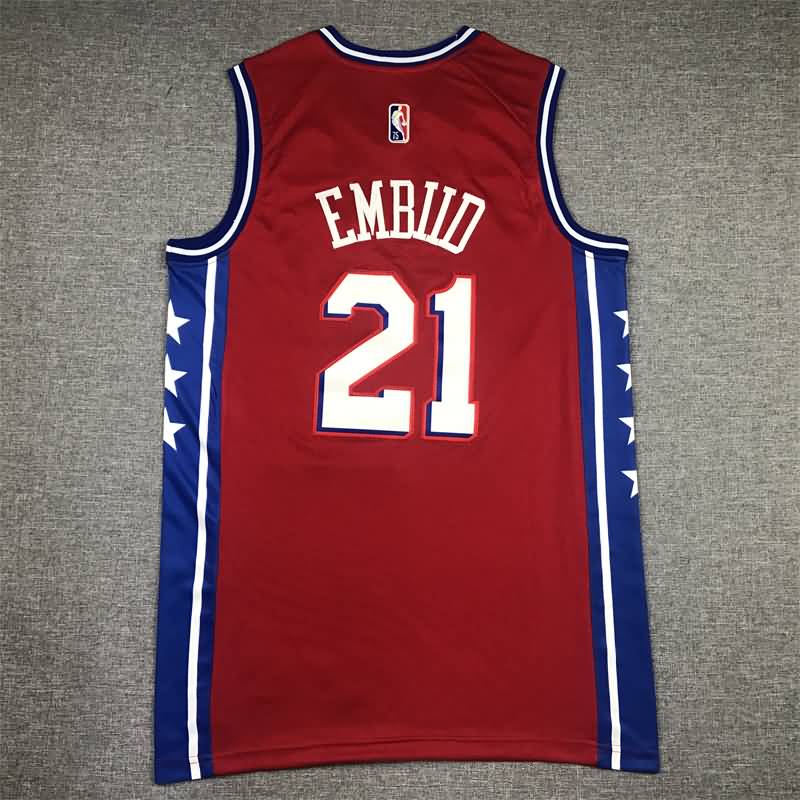 Philadelphia 76ers 21/22 Red #21 EMBIID AJ Basketball Jersey (Stitched)